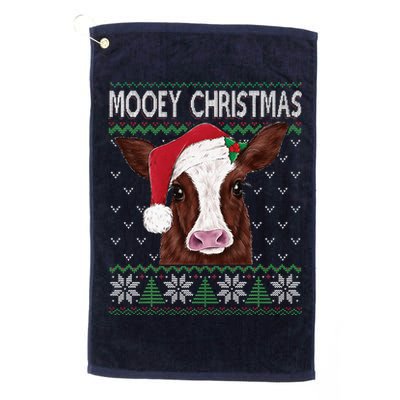 Mooey Christmas Cow Christmas Ugly Sweater Golf Towel