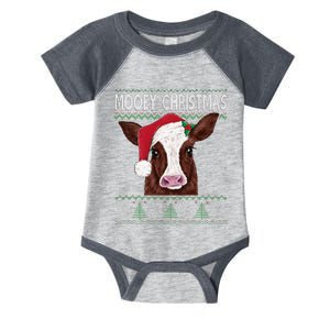 Mooey Christmas Cow Christmas Ugly Sweater Infant Baby Jersey Bodysuit