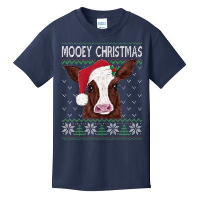 Mooey Christmas Cow Christmas Ugly Sweater Kids T-Shirt