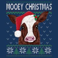 Mooey Christmas Cow Christmas Ugly Sweater Zip Tote Bag