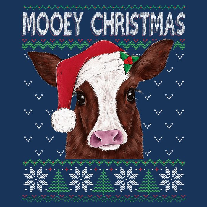 Mooey Christmas Cow Christmas Ugly Sweater Zip Tote Bag