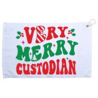 Merry Custodian Christmas Grommeted Golf Towel