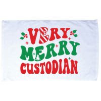 Merry Custodian Christmas Microfiber Hand Towel