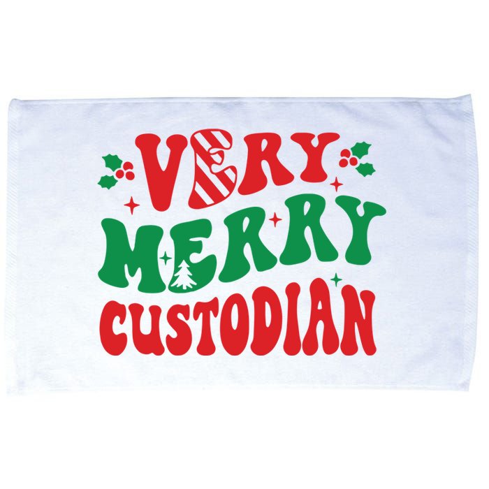 Merry Custodian Christmas Microfiber Hand Towel