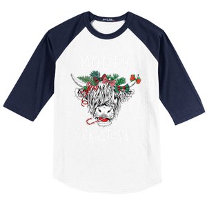 Mooey Christmas Cow Farmer Cow Farm Clothes Gift Baseball Sleeve Shirt