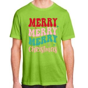 Merry Christmas Cute Holiday Groovy Adult ChromaSoft Performance T-Shirt