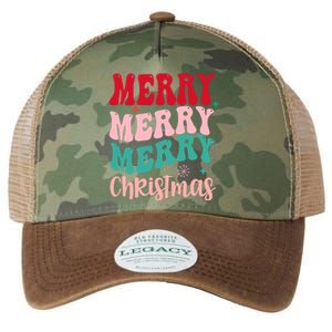 Merry Christmas Cute Holiday Groovy Legacy Tie Dye Trucker Hat