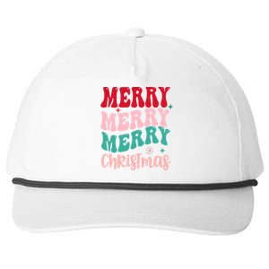 Merry Christmas Cute Holiday Groovy Snapback Five-Panel Rope Hat