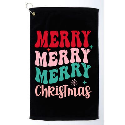 Merry Christmas Cute Holiday Groovy Golf Towel