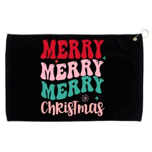 Merry Christmas Cute Holiday Groovy Grommeted Golf Towel