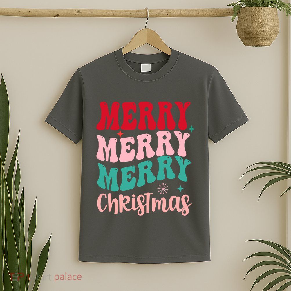 Merry Christmas Cute Holiday Groovy T-Shirt