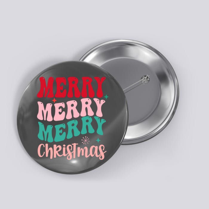 Merry Christmas Cute Holiday Groovy Button