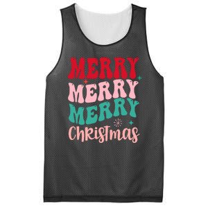 Merry Christmas Cute Holiday Groovy Mesh Reversible Basketball Jersey Tank