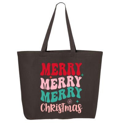 Merry Christmas Cute Holiday Groovy 25L Jumbo Tote