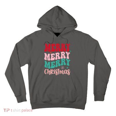 Merry Christmas Cute Holiday Groovy Tall Hoodie