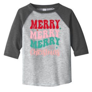 Merry Christmas Cute Holiday Groovy Toddler Fine Jersey T-Shirt