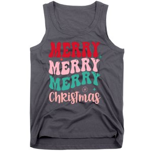 Merry Christmas Cute Holiday Groovy Tank Top