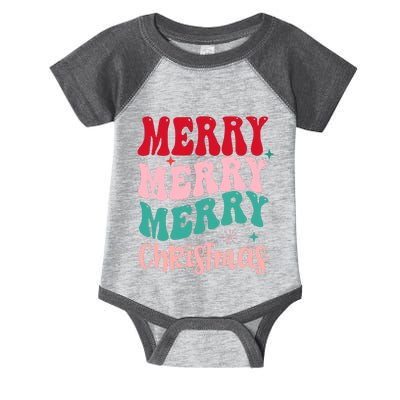 Merry Christmas Cute Holiday Groovy Infant Baby Jersey Bodysuit