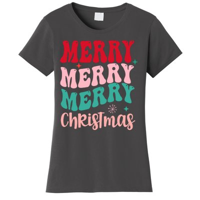 Merry Christmas Cute Holiday Groovy Women's T-Shirt