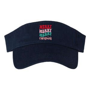 Merry Christmas Cute Holiday Groovy Valucap Bio-Washed Visor