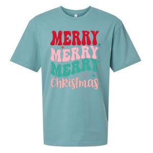 Merry Christmas Cute Holiday Groovy Sueded Cloud Jersey T-Shirt