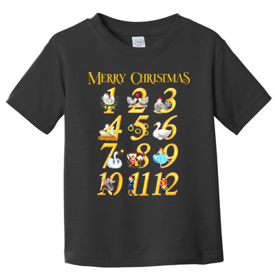 Merry Christmas Carol 12 Days Gift Toddler T-Shirt