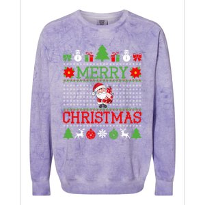 Merry Christmas Cute Santa Ugly Gift Colorblast Crewneck Sweatshirt