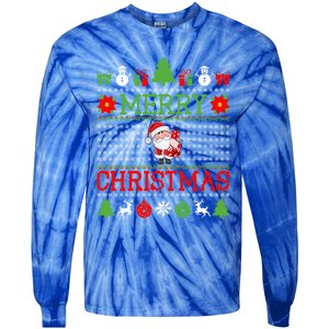 Merry Christmas Cute Santa Ugly Gift Tie-Dye Long Sleeve Shirt