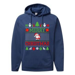 Merry Christmas Cute Santa Ugly Gift Performance Fleece Hoodie