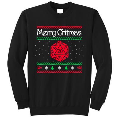 Merry Critmas Christmas D20 Rpg Board Game Role Play Tall Sweatshirt