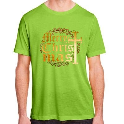 Merry Christmas Christian Cross Religious Family Matching Adult ChromaSoft Performance T-Shirt