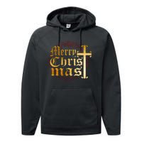 Merry Christmas Christian Cross Religious Family Matching Performance Fleece Hoodie