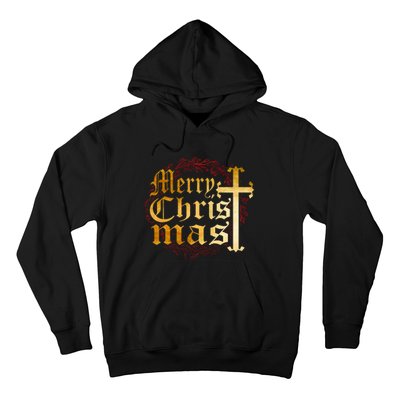 Merry Christmas Christian Cross Religious Family Matching Hoodie