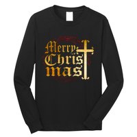 Merry Christmas Christian Cross Religious Family Matching Long Sleeve Shirt