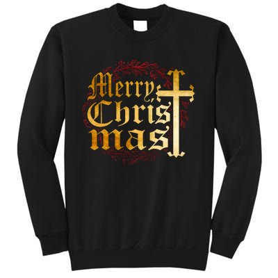 Merry Christmas Christian Cross Religious Family Matching Sweatshirt