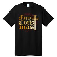 Merry Christmas Christian Cross Religious Family Matching Tall T-Shirt