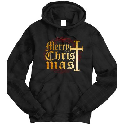 Merry Christmas Christian Cross Religious Family Matching Tie Dye Hoodie