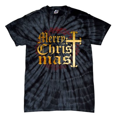 Merry Christmas Christian Cross Religious Family Matching Tie-Dye T-Shirt