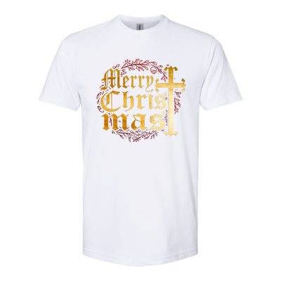 Merry Christmas Christian Cross Religious Family Matching Softstyle CVC T-Shirt