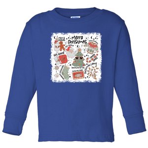 Merry Christmas Christmas Vibes Milk Cookie For Santa Funny Gift Toddler Long Sleeve Shirt