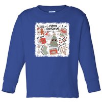 Merry Christmas Christmas Vibes Milk Cookie For Santa Funny Gift Toddler Long Sleeve Shirt