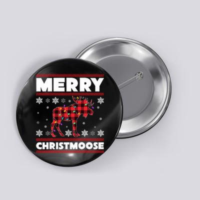 Merry Christmoose Christmas Moose Lover Xmas Holiday Gift Button