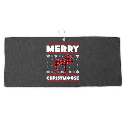 Merry Christmoose Christmas Moose Lover Xmas Holiday Gift Large Microfiber Waffle Golf Towel