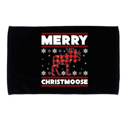 Merry Christmoose Christmas Moose Lover Xmas Holiday Gift Microfiber Hand Towel