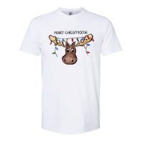 Merry Christmoose Christmas Moose Xmas Lover Holiday Lights Softstyle CVC T-Shirt