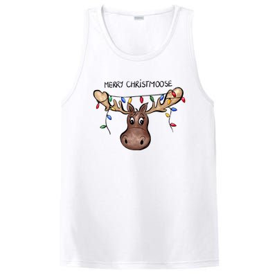 Merry Christmoose Christmas Moose Xmas Lover Holiday Lights PosiCharge Competitor Tank