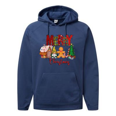 Merry Christmas Candy House Lemon Gnome Gingerbread Pajamas Performance Fleece Hoodie