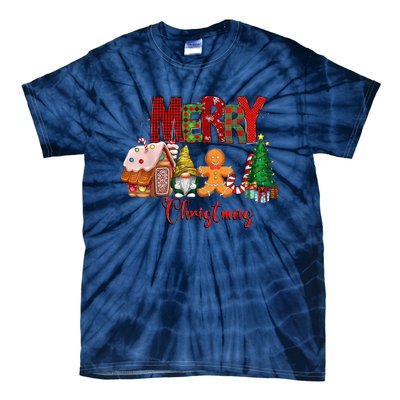 Merry Christmas Candy House Lemon Gnome Gingerbread Pajamas Tie-Dye T-Shirt