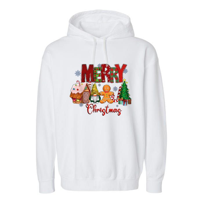 Merry Christmas Candy House Lemon Gnome Gingerbread Pajamas Garment-Dyed Fleece Hoodie