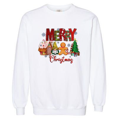 Merry Christmas Candy House Lemon Gnome Gingerbread Pajamas Garment-Dyed Sweatshirt